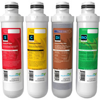 Aquaticlife Twist-In Reverse Osmosis Replacement Water Filter Cartridge Pack - Includes 75 Gpd Membrane  Sediment  Carbon Block And Deionization For 3 And 4-Stage Rodi System
