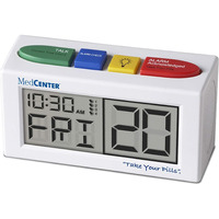 Medcenter Talking Alarm Clock  Medication Pill Reminder Clock  Talking Alarm Clock For Dementia  Hearing  Visually Impaired Seniors-Digital Clock With Multiple Easy Set Alarms Ex Large White