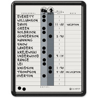 Quartet In/Out Board  11"" X 14""  Duramax Porcelain  In And Out Board  18 Names  Classic Gray  Black Frame (750)  White