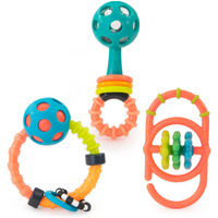 Sassy My First Rattles Newborn Gift Set With 3 Soft And Flexible Rattles  Ages 0+ Months
