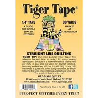 Tiger Tape 1/4-12"" Lined Stitching Tape  30 Yards  White