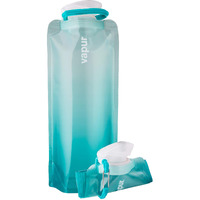 Vapur  Collapsible Water Bottle- 1 Liter  33 Ounces- Reusable Leak Proof Water Bottles With Carabiner For Working Out  Camping  Backpacking  Hiking & Travel  Malibu Teal  Gradient Anti-Bottle