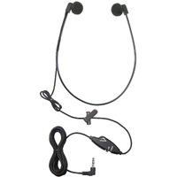Ecs Wordhear-O 3.5Mm Transcription Headset With In-Line Stereo/Mono & Volume  Under Chin  10' Cord  Clothing Clip  3 Extra Pair Ear Sponges  Compatible With Computer & Transcribers With A 3.5Mm Jack