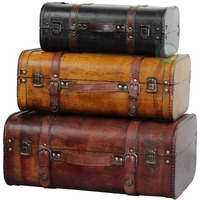 Vintiquewise(Tm 3-Colored Vintage Style Luggage Suitcase/Trunk  Set Of 3