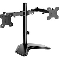 Wali Free Standing Dual Lcd Monitor Fully Adjustable Desk Mount Fits 2 Screens Up To 27 Inch  22 Lbs. Weight Capacity Per Arm  With Grommet Base (Mf002)  Black