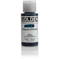 Golden Fluid Acrylics - Turquois (Phthalo) - 1 Oz Bottle