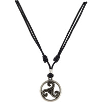 Bluerica Triskelion Celtic Symbol (Trinity  Eternity) On Adjustable Black Cord Necklace
