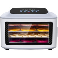 Septree Compact Food Dehydrator  4 Stainless Steel Trays Fresh Dryer Machine For Jerky Herbs Fruit Veggies Snacks  With Digital Timer | 190F Temperature Control  Great Size For Small Family