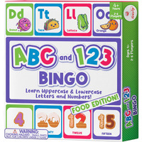 Party Hearty Alphabet And Number  Abc And 123 Bingo Board Game For Kindergarten And Preschool Kids Learn To Read Fun 2 Versions For Ages 4 And Up (Food Edition)