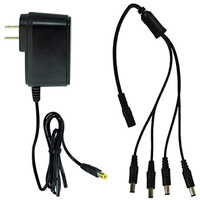 Night Owl Security Spf-Camp-2A Camera Adapter With 4-Way Power Splitter  Black