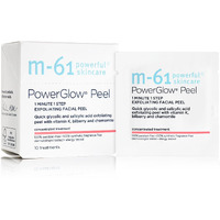 M-61 Powerglow Peel- 10 Treatments- 1-Minute  1-Step Exfoliating Glow Peel With Glycolic  Vitamin K & Chamomile