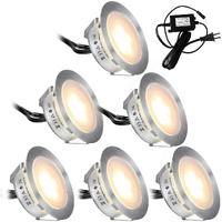 Smy Lighting Recessed Led Deck Lights Kits 6 Pack  (Upgrade Version) Deck Lighting Waterproof Ip67 Low Voltage Led Lights For Garden  Steps Stair  Living Room  Bathroom  Patio  Pool Deck Kitchen