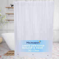 Slipx Solutions Microban-Infused Shower Curtain Liner  3G Lightweight  70""X72""  Clear