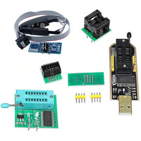 Koobook 1Set Ch341A 24 25 Series Eeprom Flash Bios Usb Programmer+Soic8 Sop8 Test Clip+Spi Flash 1.8V Adapter+Sop8 Soic8 To Dip8 Adapter Socket Converter