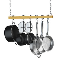 Cooks Standard Nc-00269 Standard  Single Bar  36-Inch Ceiling Mounted Wooden Pot Rack  Brown