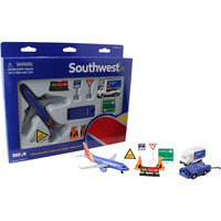 Daron Southwest Airlines Airport Playset With Die-Cast Metal Model Airplane With Plastic Parts  Cars And Transportation Toys For Kids Ages 3+