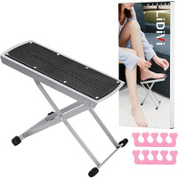 Pedicure Foot Rest  Adjustable Foot Stand For Pedicure  No More Bending Or Stretching Pedicure Tools For Feet Easy At Home  Non-Slip Sturdy With Toe Separator  Beauty Pedicure Kit (Black)