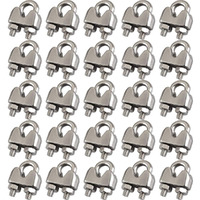 Cozihom 3/16 Inch M4 Wire Rope Cable Clip Clamp  304 Stainless Steel  U Bolt Saddle Fastener  25 Packs