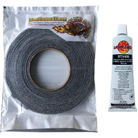 Lavalock Self Stick Kit 1/2"" X 1/8"" Grey Bbq Smoker Gasket Black Rtv Grill Sealer Hi-Temp