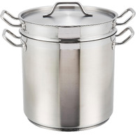 Winware Stainless 8 Quart Double Boiler With Cover