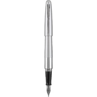 Pilot Metropolitan Collection Fountain Pen  Silver Barrel  Classic Design  Medium Nib  Black Ink (91108)
