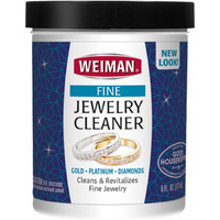 Weiman Fine Jewelry Cleaner Liquid With Cleaning Brush - Restores Shine & Brilliance To Gold  Platinum  Precious Gemstones & Diamond Jewelry  6 Oz