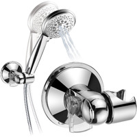 Hotelspa Universal Angle-Adjustable Hand Shower Wall Bracket For Easy Reach/Perfect Angle Fits Any Shower! Patented Push-Lock Provides Superior Suction Power. Self-Adhesive Slide-In Holder Included