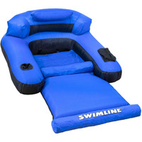 Swimline Original Fabric Covered Pool Float Mattress Ultimate Lounger Raft For Adults & Kids | Back  Leg  & Arm Rests  Cup Holder  & Quick-Dry Cover For Adult Or Kid Floating & Lounging 9047