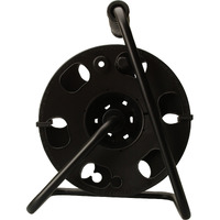 Woods 22849 Metal Extension Cord Reel Stand In Black  Heavy Duty  Quick Snap Together Design  Sturdy And Durable Stand  Easy To Grip Handles  Holds Up To 100 Feet  14/3 Gauge Cord