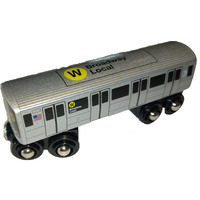 Muni Pals Munipals New York City Subway Wooden Railway (B Division) W Train/Broadway Local-Child Safe And Tested Wood Toy Train
