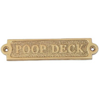 New Age Imports  Inc. Brass Poop Deck Sign 6"" - Solid Brass Wall Plaque - Novelty Sign