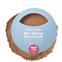 Ruby Kisses No More Blemish Face Powder With Salicylic Acid Korean Makeup Matte Finish Full Coverage Pressed Powder (Chocolate)