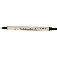 Zig Memory System Calligraphy Dual Tip Marker  Pure Black Pack Of 6 (Ms3400-010)