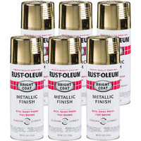 Rust-Oleum 7710830-6Pk Stops Rust Bright Coat Metallic Spray Paint  11 Oz  Gold  6 Pack