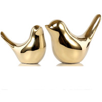 Fantesticryan Small Birds Statues Gold Home Decor Modern Style Figurine Decorative Ornaments For Living Room  Bedroom  Office Desktop  Cabinets