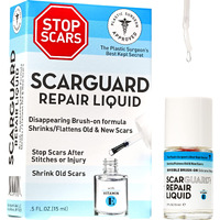 Scarguard - Invisible Brush-On Silicone Sheet With Vitamin E - Scar Removal For Keloids  Burn Scars  Surgery Scars  Stitches  Cuts - No Ugly Scar Sheets  Cream Or Messy Scar Gel Needed