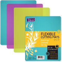 Flexible 3 Colored Cutting Board Mats Set  Plastic  Colorful For Kitchen