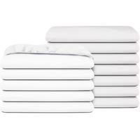 Pack Of 12 Fitted Sheets-White  200 Tc  Poly-Cotton Blend  Hotel Quality  Durable  Premium Comfort And Style - By Pacific Linens (Twin)