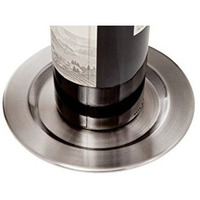 Set Of 4 Brushed Stainless Steel Smooth Pratique Wine Bottle Coasters