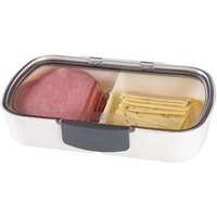 Prepworks Split Deli Prokeeper Air Tight Silicone Sealed Food Storage Container With Clear Dry Erase Compatible Lid  11.75 Inches Long