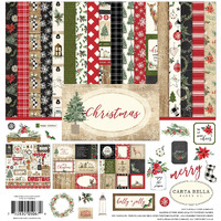 Carta Bella Paper Company Christmas Collection Kit Paper  Red/Green/Black/Tan  12-X-12-Inch