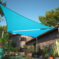 Shademart 32' X 32' X 32' Turquoise Triangle Sun Shade Sail Upf50 Smtaprt10 Canopy Fabric Cloth Screen  Water Air Permeable & Uv Resistant  Heavy Duty  Carport Patio Outdoor - (We Customize Size)