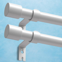 Ifels 2 Pack Heavy Duty Curtain Rods For Windows 48 To 84 Inch  1 Inch White Curtain Rods Set Of 2 Pack For Outdoor  Farmhouse  Bedroom  Adjustable Easy Install Curtain Rods (A2 White 30""-90""-2Pack)