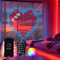 Hxweiye 400Led Smart Curtain Lights  6.6Ft X 6.6Ft Fairy Hanging Curtain String Lights With App & Remote  Dynamic Diy Color Changing Wall Lights For Indoor Bedroom Window Party Backdrop Outdoor Decor