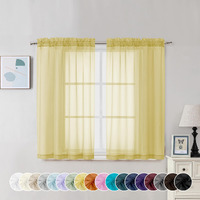 Chyhomenyc Yellow Sheer Curtains 45 Inch Long 2 Panels  Light Filtering Rod Pocket Voile Short Curtains Drapes For Living Room Bedroom Small Windows  42Wx45L Inches