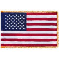 Syii American Flag With Gold Fringed 3X5 Feet Made In Usa  Luxury Embroidered Stars And Pole Sleeve Banner Style  Heavy Duty Polyester Us Flags For Indoor