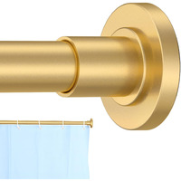 Corklatta Gold Shower Curtain Rod 31 To 68 Inch 1 Inch Diameter Adjustable Spring Tension Stainless Steel Telescoping Rod Easy Install No Rust