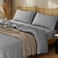 Lbro2M 1000 Thread Count 100% Egyptian Cotton Sheets Set Queen Size Bed Sheet 4 Piece Sets Long Staple 16 Inches Deep Pocket All Season Bedding Super Soft Comforterble Breathable Sateen Weave (Grey)