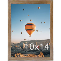 Jcjmy 10X14 Inch Picture Frame  Horizontal And Vertical Formats For Wall Hanging  10 X 14 Wall Gallery Poster Photo Frame With Shatter Resistant Plexiglass  Rustic Brown
