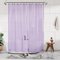 Shower Curtain Liner - Premium Clear Lavender Peva Shower Liner With 3 Magnets And Metal Grommets  Waterproof Lightweight Standard Size Shower Curtains For Bathroom - Translucent Lavender